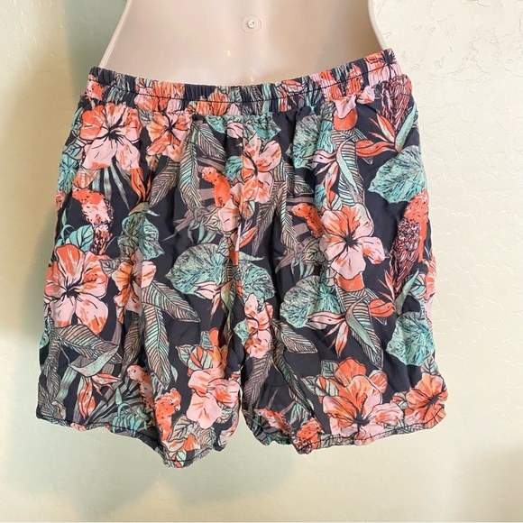 Floral Tropical Print Boho Mini Shorts Size S - Picture 4 of 12